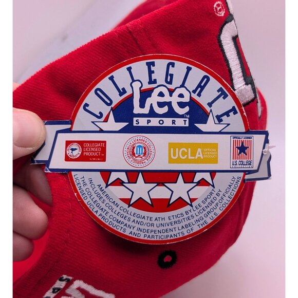 Vintage NEW Indiana Hoosiers IU Hat Cap Snapback Lee Sport NWT NOS VTG Red Black - Picture 4 of 6